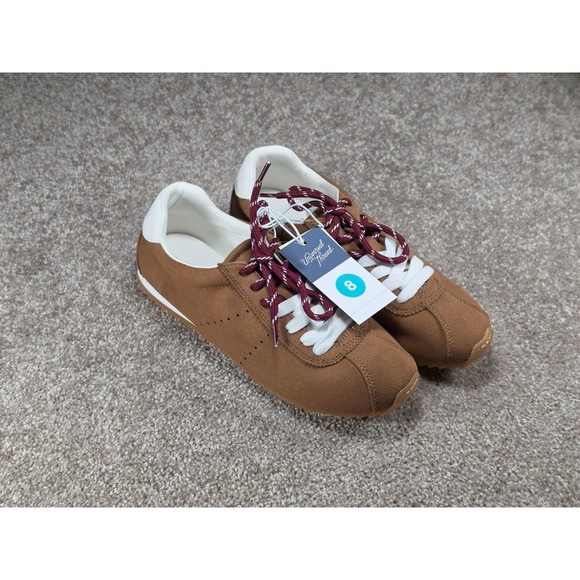 Universal Thread Shoes - Universal Thread Jojo Brown Faux Suede Memory Foam Sneakers Womens 8 New
